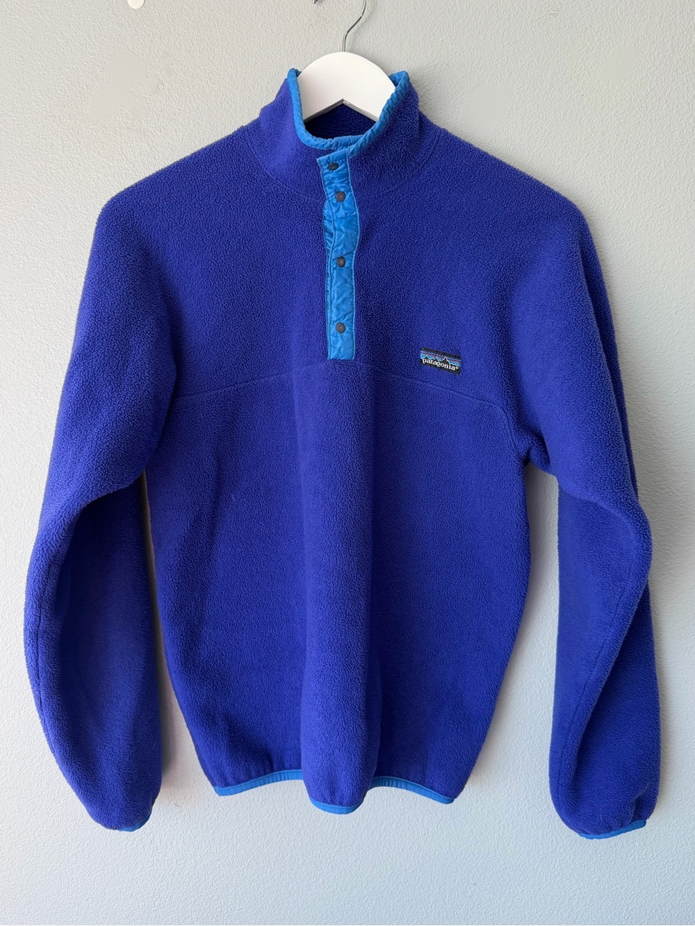 Patagonia vintage 80s indigo blue Snap-T pullover fleece jacket Women’s sz M